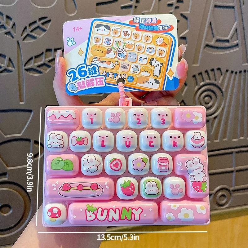 Party Favor Bag - 26-Grid Anti-Stress Toetsenbord Keycap Clicker met