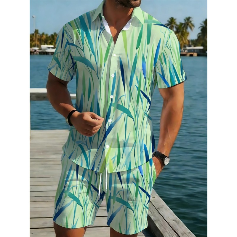 Event & Party Supply - Zomer heren overhemd met tropische print,