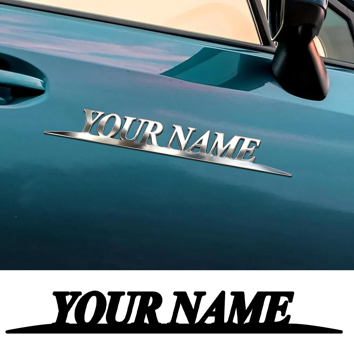 Event Suppliers - Metaal Trendy UW NAAM Stickers Aangepast