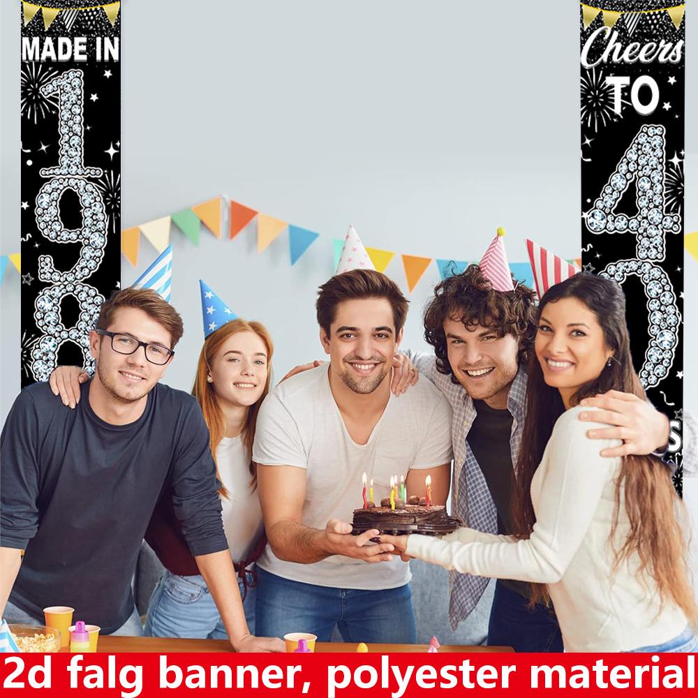 2 stuks 2D platte 40e verjaard - Party Banner Gold recensie en prijs