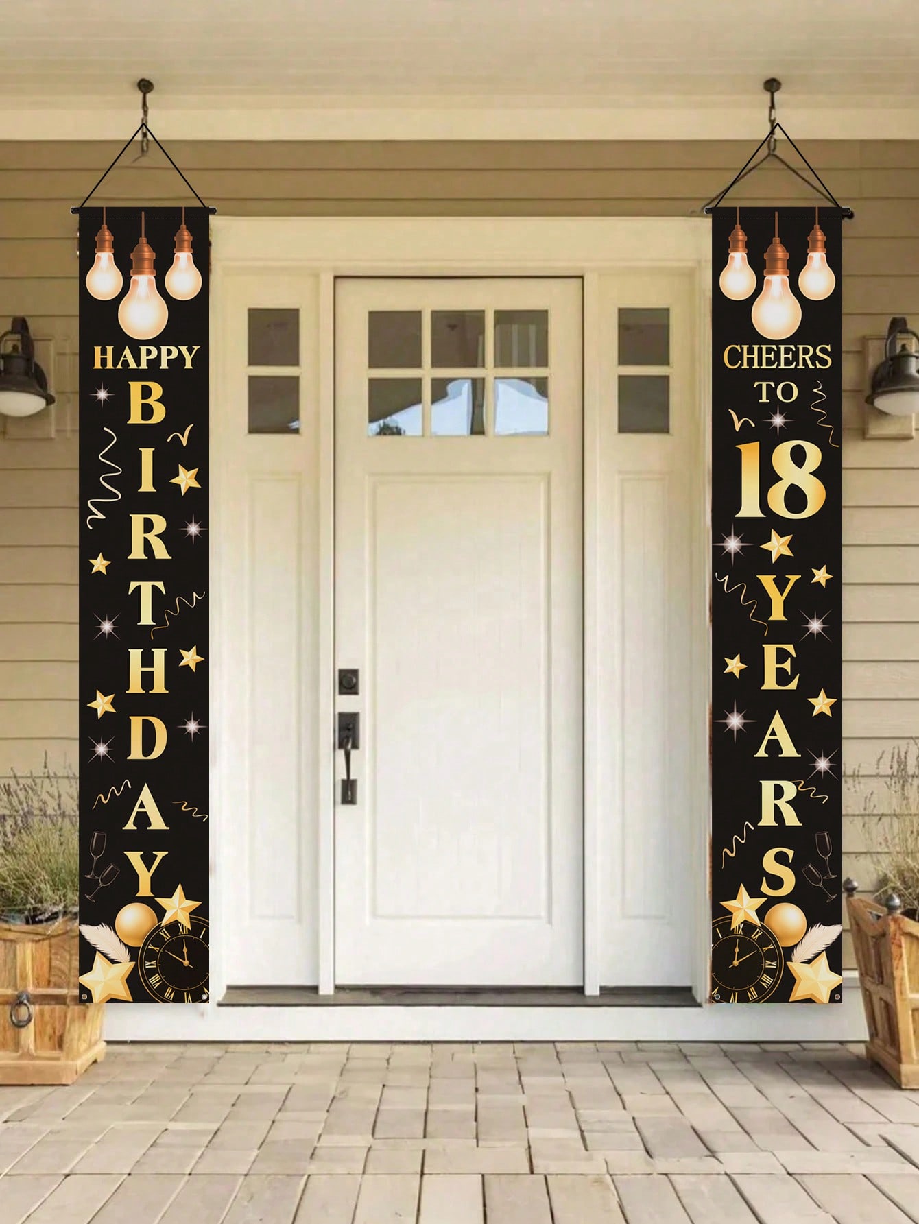 1 paar 18e verjaardag feestban - Party Banner Gold recensie en prijs