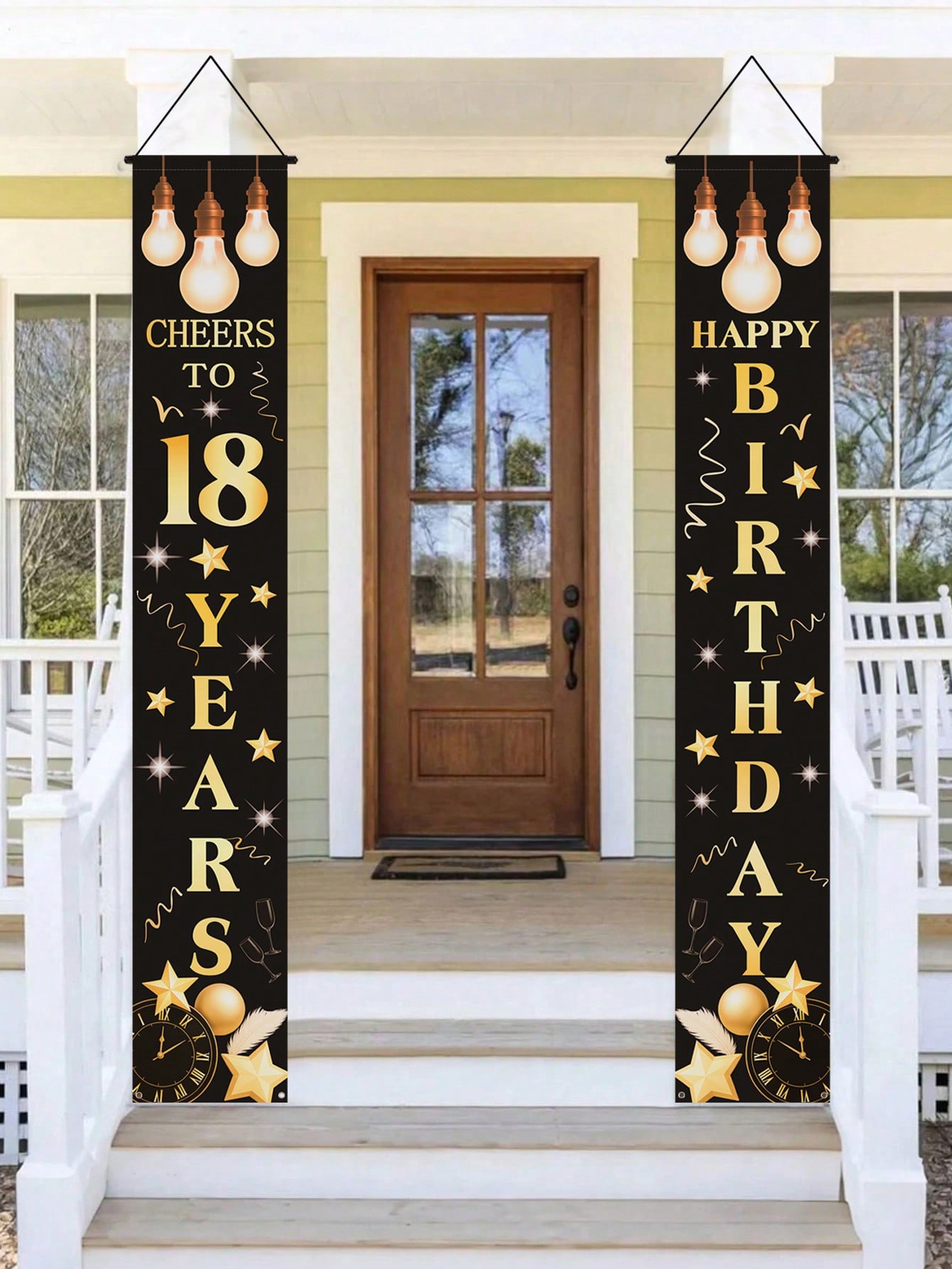 1 paar 18e verjaardag feestban - Party Banner Gold recensie en prijs