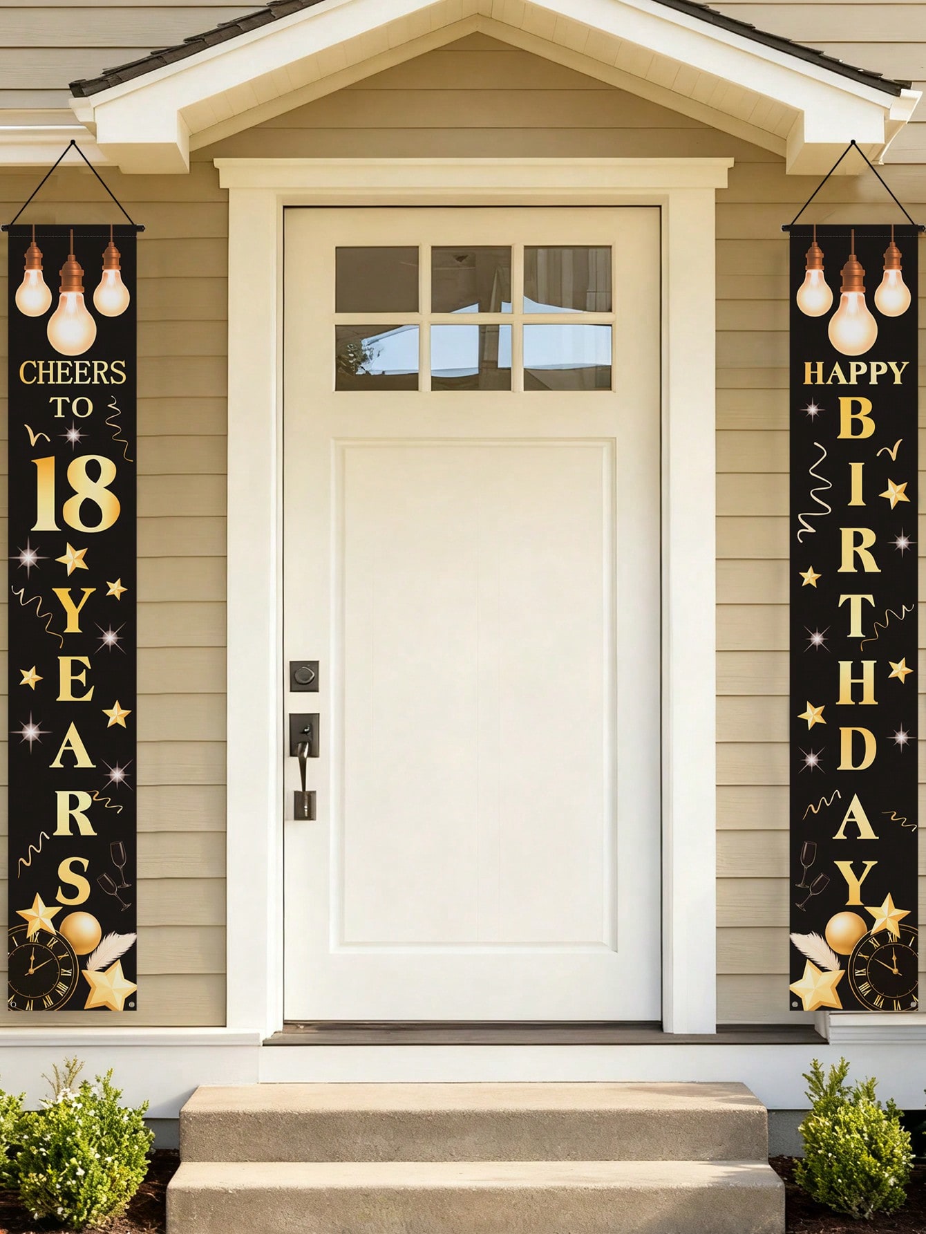 1 paar 18e verjaardag feestban - Party Banner Gold recensie en prijs