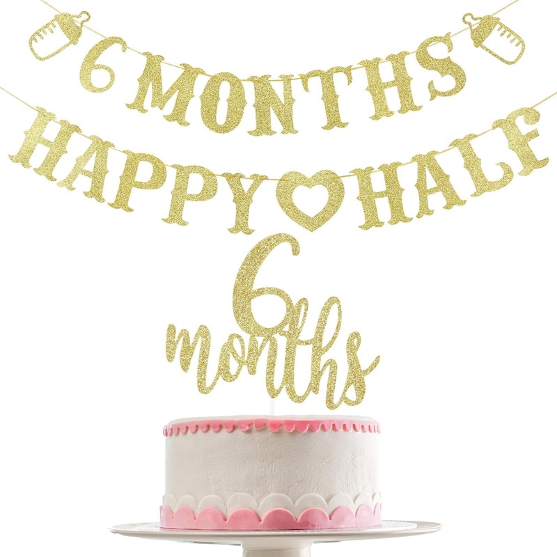 6 maanden banner Happy Half Ba - Party Banner Gold recensie en prijs