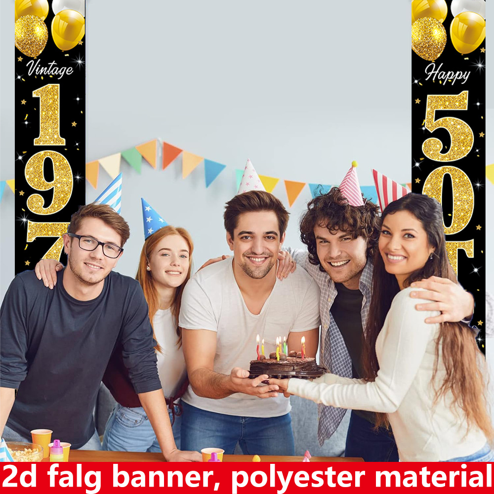 2D platte banner, 2-delige ver - Party Banner Gold recensie en prijs
