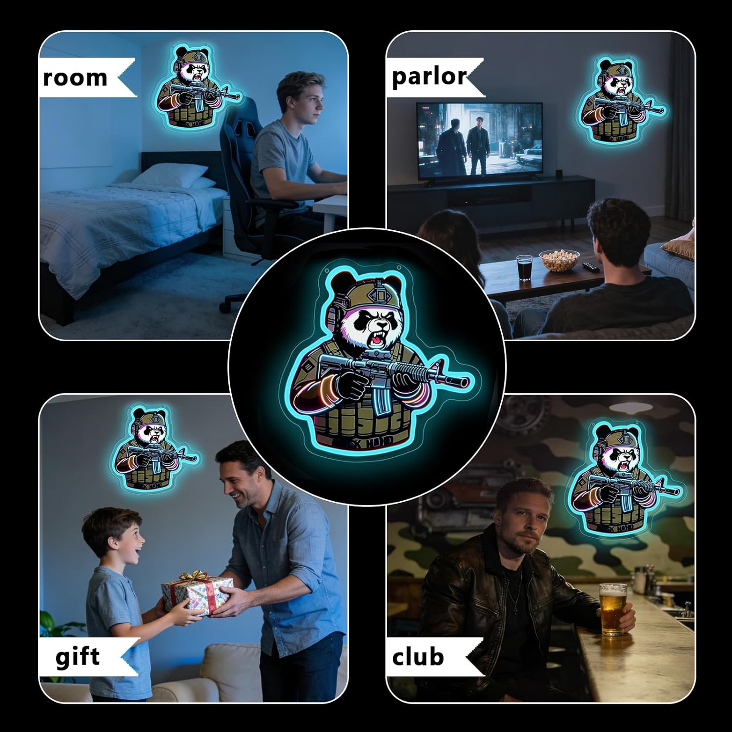 Tactische Panda Neon Sign USB- - Neon Sign Party recensie en prijs