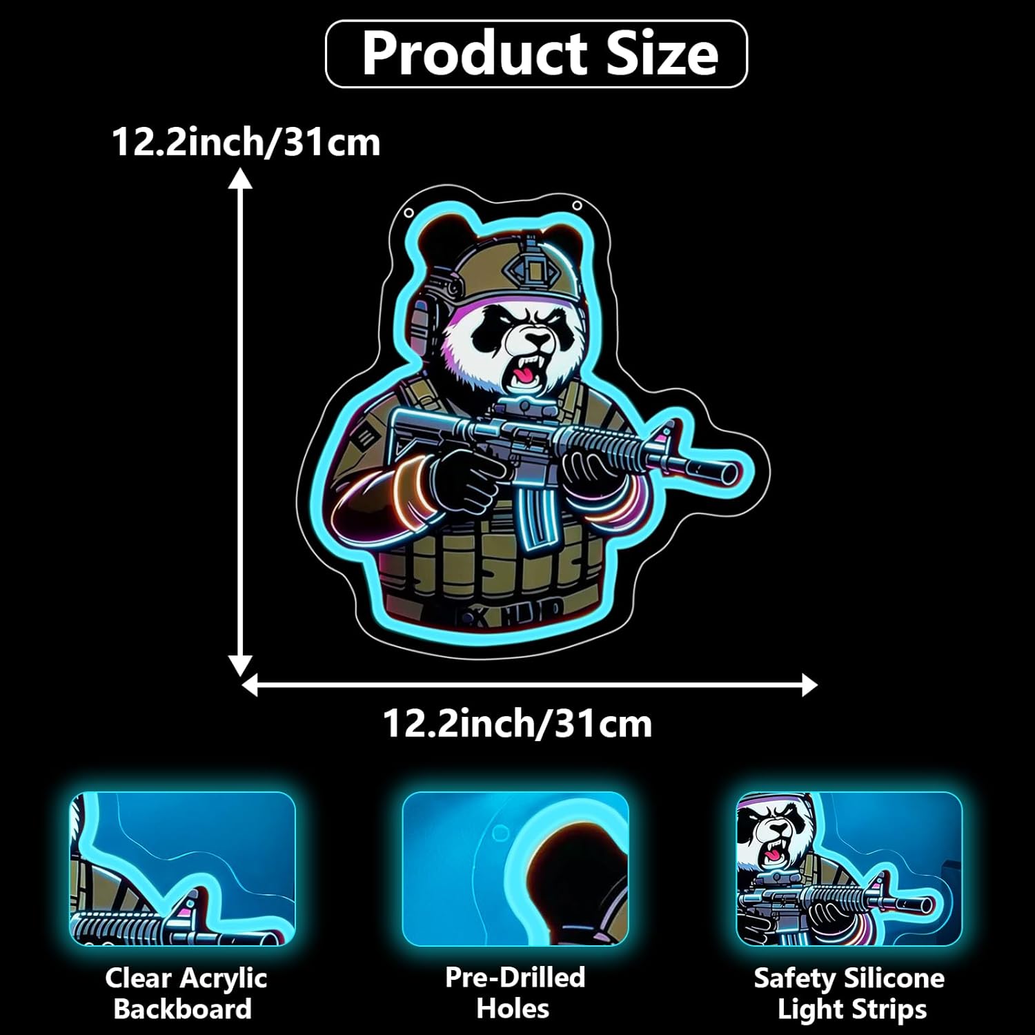 Tactische Panda Neon Sign USB- - Neon Sign Party recensie en prijs